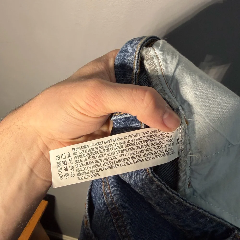 English Factory High Waist Wide Leg Scallop Hem Jeans Size Large - Picture 6 of 6